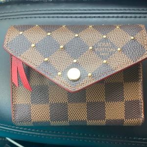 Authentic Louis Vuitton Damier tri-fold wallet w/ studs